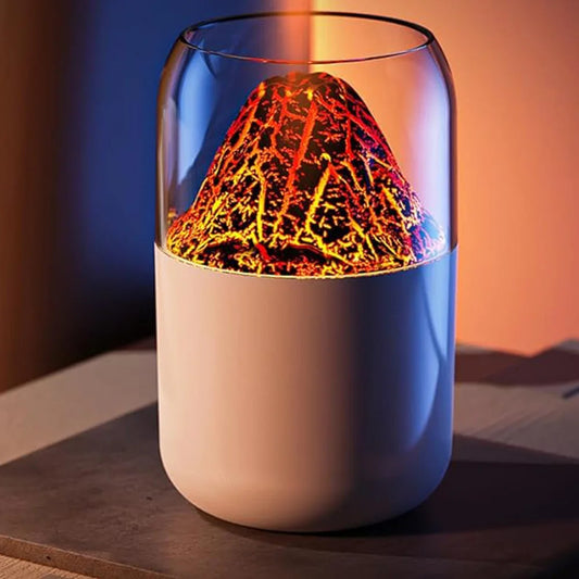 Volcano Shape Humidifier & Essential Oil Diffuser – Ultrasonic Aroma Diffuser with Multi-Color LED Light, 300ml Tank | Cool Mist Air Humidifier for Home, Bedroom & Office Multicolor 1pc