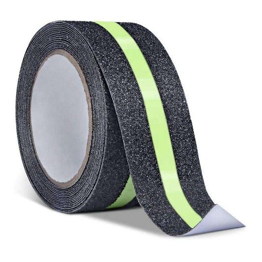 Anti Slip Grip Tape 2 Inch x 5 Metre, Glow in the Dark Non-Slip Traction Tape for Stairs, Steps & Slippery Surfaces, Indoor & Outdoor Safety Tape (Green & Black) 1pc