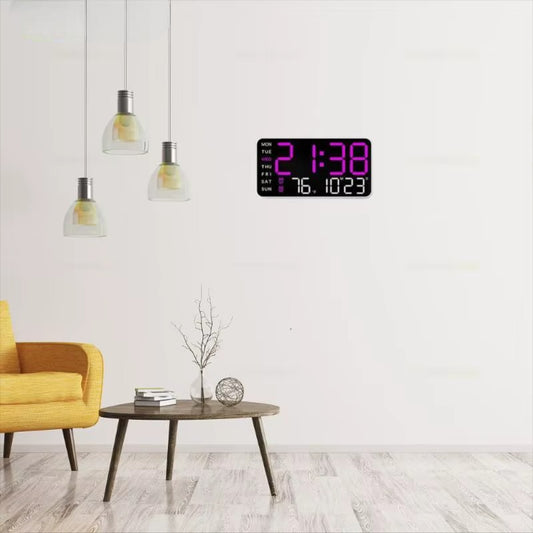 Digital Clock Intelligent LED Digital Wall Clock with Time Temperature Date Display, SM 605 Smart One-Screen Control 1pc