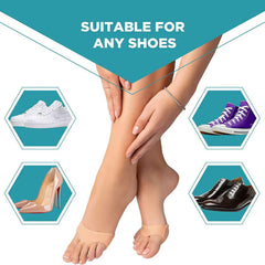 Soft Silicone Gel Forefoot Pads – Half Toe Sleeve Cushion for Ball of Foot Pain Relief, Metatarsal Support & Heel Front Protection Socks Random 1 Pair