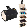Leather Foldable Sunglasses Organizer Hanging storage box For Travel And Events 1pc