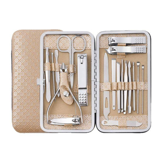 Manicure Set 19 PCS Nail Clipper Kit – Complete Pedicure & Manicure Tools Set with Stainless Steel Nail Clippers, Hand Care Grooming Kit Multicolor 1pc
