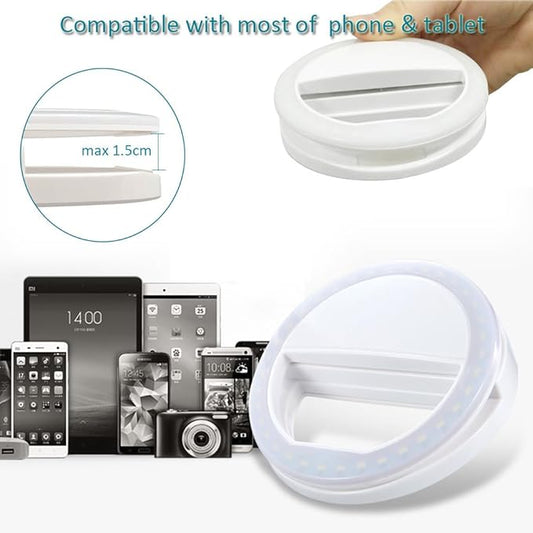 Portable LED Selfie Ring Light Glow-In-The-Dark Selfie Light Clip-On Ring Light For iPhone 1pc