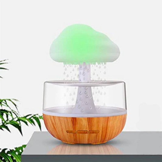 Rain Cloud Air Humidifier with Waterfall & Raindrop Effect – Mushroom Aromatherapy Essential Oil Diffuser, Cute Night Light, 7 Color LED Cloud Lamp 1pc