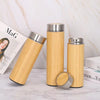 Steel Bamboo Thermos flask Hot Cold Insulated Coffee Mug For Travel 1 pc