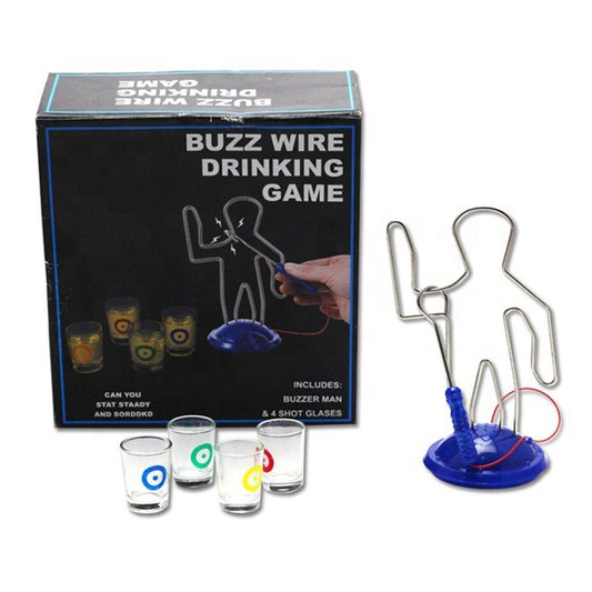 Buzz Wire Drinking Game – Adult Skill Challenge with Shot Glasses, Fun Tabletop Party Game for Bachelor, Hen Nights & All Occasions 1pc