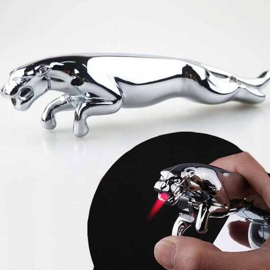 Puma Design Cigarette Pocket Lighter – Windproof Green Flame, Refillable, Stylish Fire Starter Lighter Silver 1pc