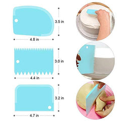 Cake Scraper Smoother Icing Fondant Cake Decorating Baking Tool 3 pcs/ set