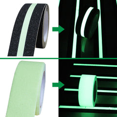 Anti Slip Grip Tape 2 Inch x 5 Metre, Glow in the Dark Non-Slip Traction Tape for Stairs, Steps & Slippery Surfaces, Indoor & Outdoor Safety Tape (Green & Black) 1pc