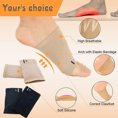 Arch Support Pad Sleeves with Gel Cushions for Foot Pain Relief, Flat Feet & Plantar Fasciitis, Metatarsal Arch Support for Running, Walking & Daily Comfort Multicolor 1 Pair
