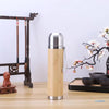 Steel Bamboo Thermos flask Hot Cold Insulated Coffee Mug For Travel 1pc