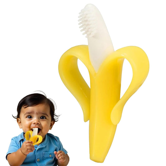 Banana Shaped Silicone Baby Teether BPA-Free Silicone Teething Toy for Babies