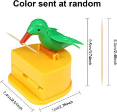 Bird Toothpick Dispenser – Automatic Telescopic Toothpick Holder, Cute Bird Toothpick Dispenser for Kitchen & Dining Table, Fun Toothpick Organizer for Home, Party & Gift Multicolor 1pc