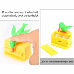 Bird Toothpick Dispenser – Automatic Telescopic Toothpick Holder, Cute Bird Toothpick Dispenser for Kitchen & Dining Table, Fun Toothpick Organizer for Home, Party & Gift Multicolor 1pc