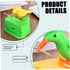 Bird Toothpick Dispenser – Automatic Telescopic Toothpick Holder, Cute Bird Toothpick Dispenser for Kitchen & Dining Table, Fun Toothpick Organizer for Home, Party & Gift Multicolor 1pc