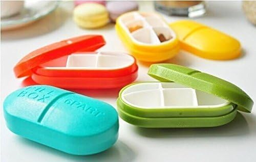 Capsule Shaped Pill Box Organizer 6 Compartments | Portable Medicine Tablet Holder Case Travel Pill Dispenser Multicolor 1pc