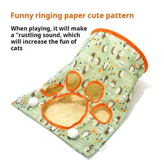 Cat Play Tunnel Bag Interactive Crinkle Play Tube with Toy Mouse