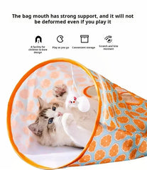 Cat Play Tunnel Bag Interactive Crinkle Play Tube with Toy Mouse