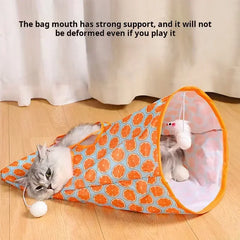 Cat Play Tunnel Bag Interactive Crinkle Play Tube with Toy Mouse