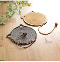 Cat Scratcher Play Mat Round Rug Interactive Pets Bed with Ball Toy