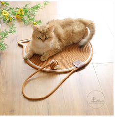 Cat Scratcher Play Mat Round Rug Interactive Pets Bed with Ball Toy