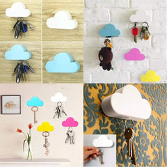Cloud Magnetic Key Holder – Wall Mounted Magnet Organizer for Keys & Accessories, Cute Cloud Shape Secure Storage Holder for Home & Office Multicolor 1pc