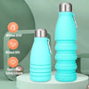 Collapsible Silicone Water Bottle Leakproof Foldable Travel Sports BPA-Free Bottle 1pc