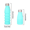 Collapsible Silicone Water Bottle Leakproof Foldable Travel Sports BPA-Free Bottle 1pc