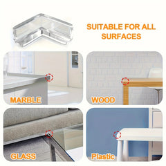 Silicone Corner Protectors for Baby Proofing – Soft Edge & Corner Guards for Tables, Beds & Furniture | Child Safety Cushion Protection for Sharp Corners Transparent Pack of 10