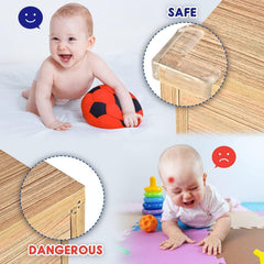 Silicone Corner Protectors for Baby Proofing – Soft Edge & Corner Guards for Tables, Beds & Furniture | Child Safety Cushion Protection for Sharp Corners Transparent Pack of 10