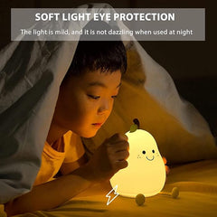 Pear Silicone Night Lamp Cute Night Light For Kids Bedroom 1 pc