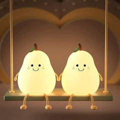 Pear Silicone Night Lamp Cute Night Light For Kids Bedroom 1 pc