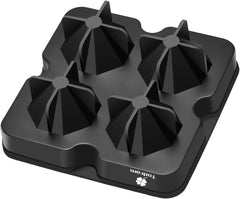 Diamond Ice Cube Mold – Reusable Silicone Ice Tray with 4 Diamond Cavities, Easy Release Whiskey Ice Maker with Funnel for Cocktails & Drinks Black 1pc