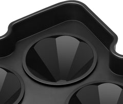 Diamond Ice Cube Mold – Reusable Silicone Ice Tray with 4 Diamond Cavities, Easy Release Whiskey Ice Maker with Funnel for Cocktails & Drinks Black 1pc