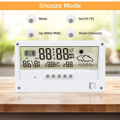 Transparent Digital Alarm Clock Bedroom Bedside Table Clock 1 pc