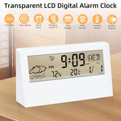 Transparent Digital Alarm Clock Bedroom Bedside Table Clock 1 pc