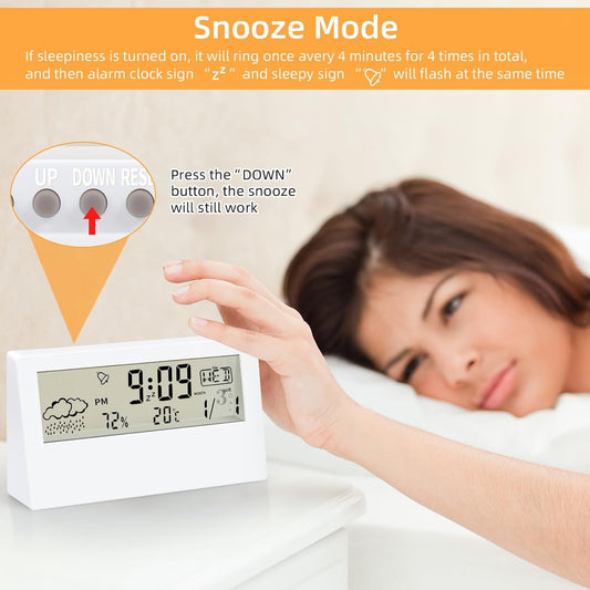 Transparent Digital Alarm Clock Bedroom Bedside Table Clock 1 pc