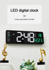 Digital Clock Large LED Wall Clock with Remote Control, Temperature Date Week Display, Power Off Memory, Dual Alarm Table & Wall Clock 1pc