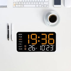 Digital Clock  Intelligent LED Digital Wall Clock with Time Temperature Date Display, Smart One-Screen Control 1pc