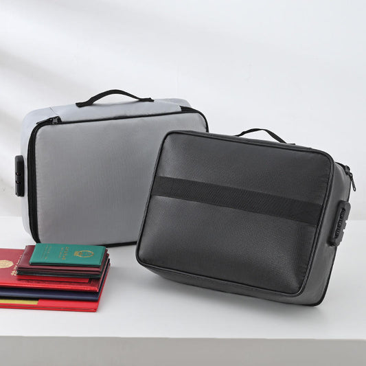 Fireproof Document Organizer with Lock – 3-Layer Fireproof & Waterproof Document Bag for Important Papers, Money & Laptop | Portable Travel Home Safe Storage Box Multicolor 1pc