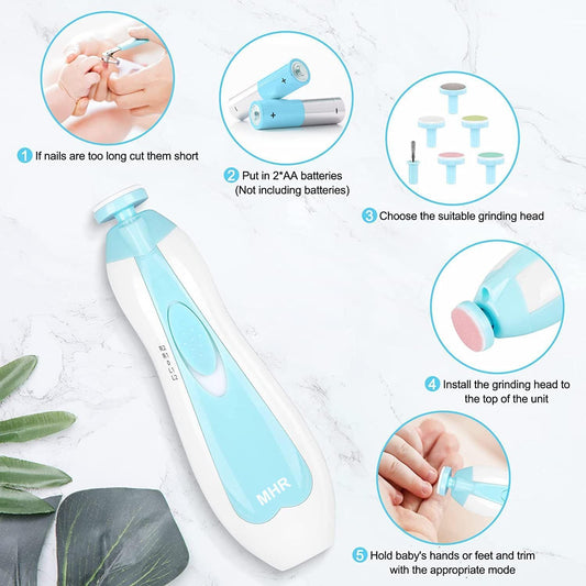 Electric Baby Nail Trimmer Safe Filer Baby Nail Cutter Set