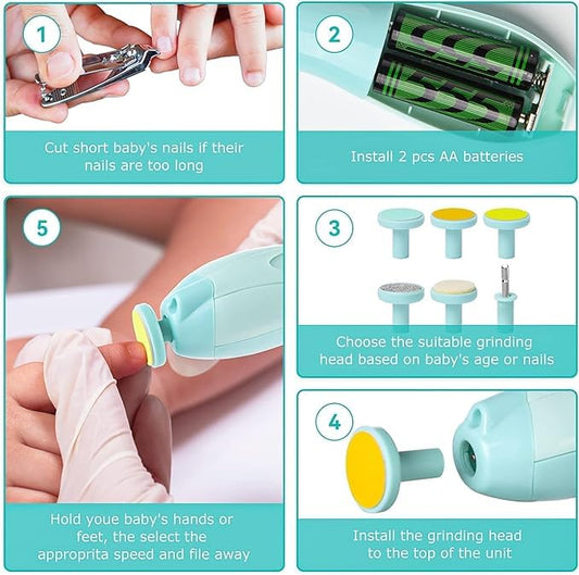 Electric Baby Nail Trimmer Safe Filer Baby Nail Cutter Set
