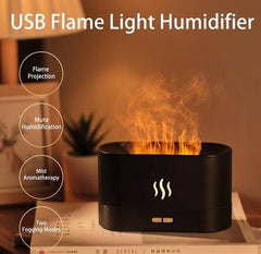 Essential Oil Diffuser & Flame Humidifier – Ultrasonic Aromatherapy Diffuser with LED Flame Atmosphere Light | Portable Quiet Air Humidifier for Home, Office & Bedroom multicolor 1pc