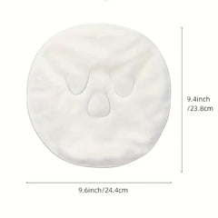 Reusable Facial Steamer Towel with Ear Loops – Soft Cotton Hot & Cold Compress Face Mask for Spa, Facial Steaming, Skincare, Anti-Aging & Moisturizing Beauty Treatment White 1pc