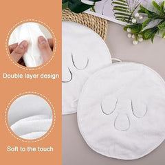 Reusable Facial Steamer Towel with Ear Loops – Soft Cotton Hot & Cold Compress Face Mask for Spa, Facial Steaming, Skincare, Anti-Aging & Moisturizing Beauty Treatment White 1pc
