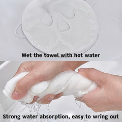 Reusable Facial Steamer Towel with Ear Loops – Soft Cotton Hot & Cold Compress Face Mask for Spa, Facial Steaming, Skincare, Anti-Aging & Moisturizing Beauty Treatment White 1pc