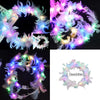 Feather LED Tiara Crown Headband Glowing Flower Wreath 3 pcs/set