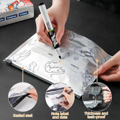 Reusable Aluminum Foil Food Storage Bags – Leakproof Zip Lock Freezer Pouches for Meat, Snacks & Frozen Foods | Durable Fresh-Keeping Kitchen Storage Bags Silver (Pack Of 30)