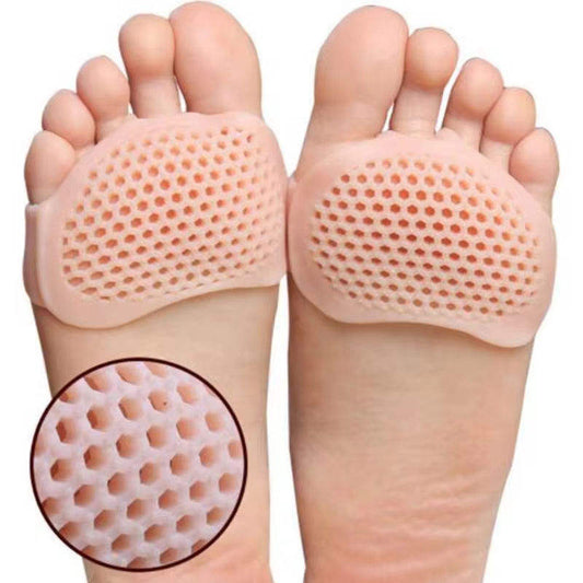 Soft Silicone Gel Forefoot Pads – Half Toe Sleeve Cushion for Ball of Foot Pain Relief, Metatarsal Support & Heel Front Protection Socks Random 1 Pair