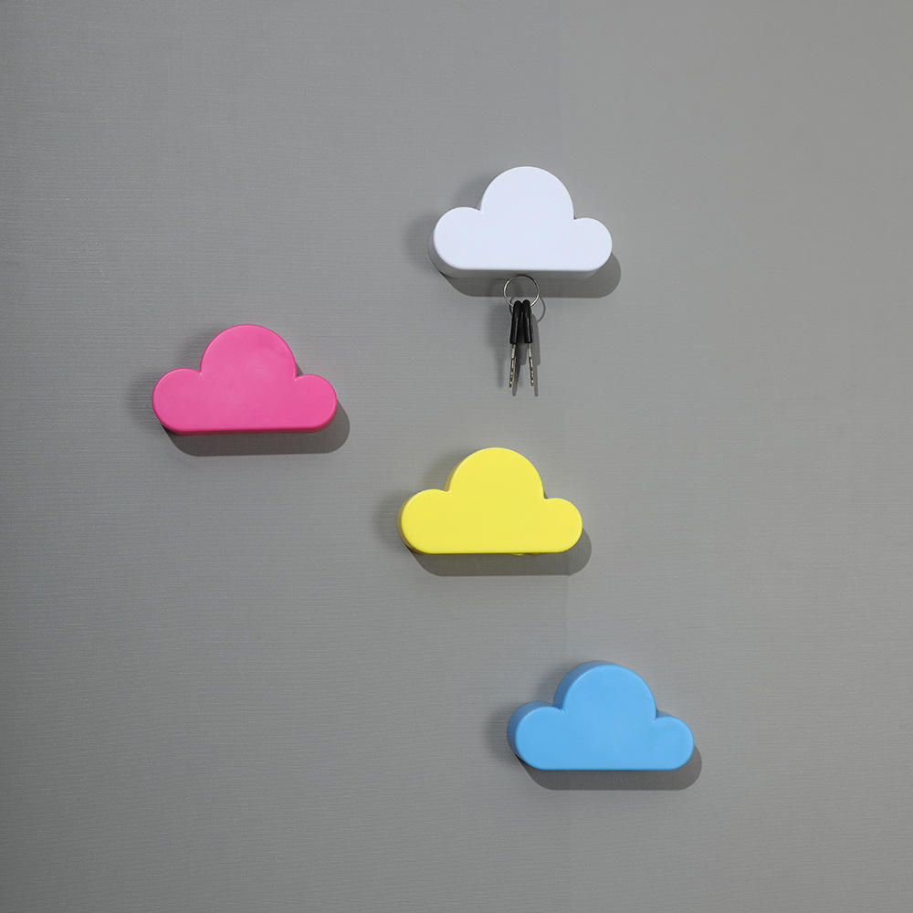 Cloud Magnetic Key Holder – Wall Mounted Magnet Organizer for Keys & Accessories, Cute Cloud Shape Secure Storage Holder for Home & Office Multicolor 1pc